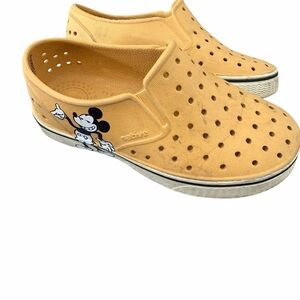 Native Miley Mickey Disney slip on Kids Waterproof Shoes - Mustard Sz c11